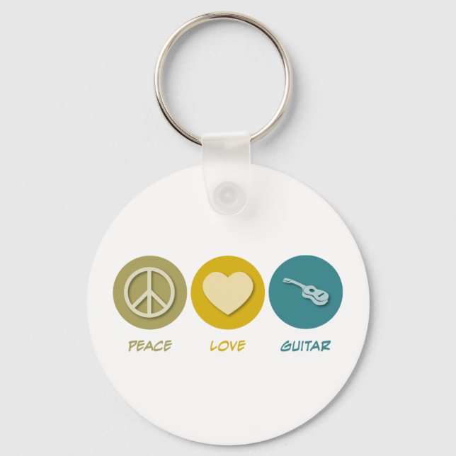 Peace Liebe Guitar Schlüsselanhänger (Vorderseite)