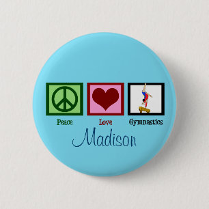 Peace Liebe Gymnastik Custom Niedlich Button