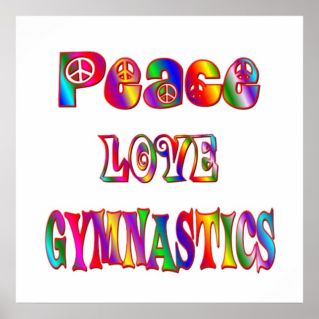 Peace Liebe Gymnastik Poster (Vorne)