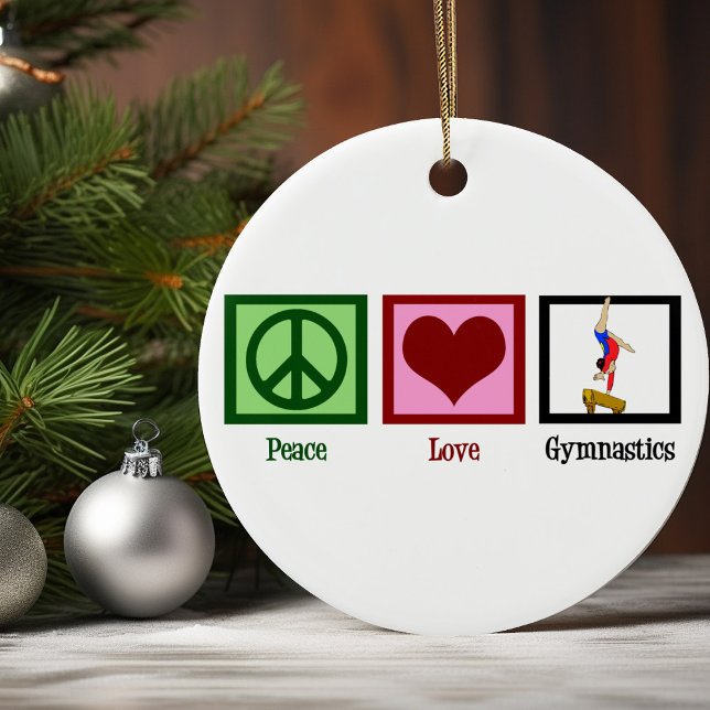 Peace Liebe Gymnastik Schöne Gymnastik Weihnachten Keramik Ornament (Von Creator hochgeladen)