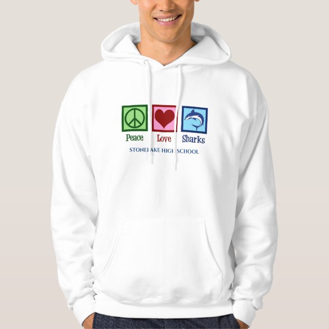 Peace Liebe Haie Niedliche Custom High School Masc Hoodie (Vorderseite)
