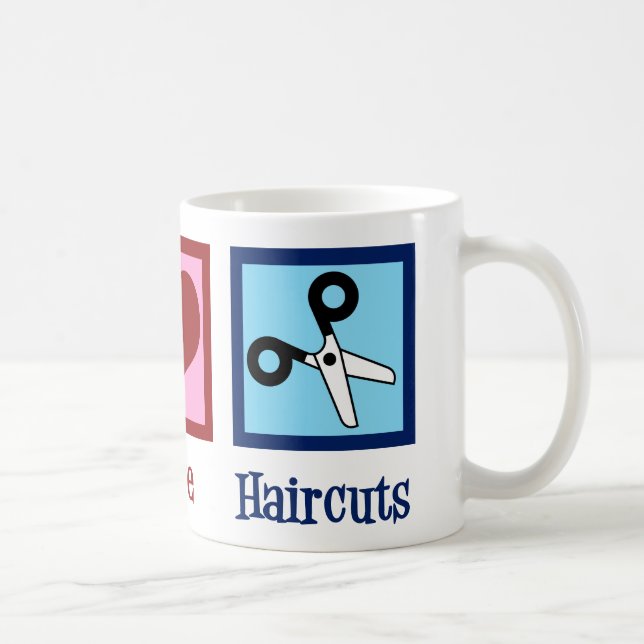 Peace Liebe Haircuts Niedlich Hair Stylist Kaffeetasse (Rechts)