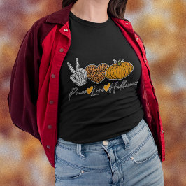 Peace Liebe Halloween Black T-Shirt