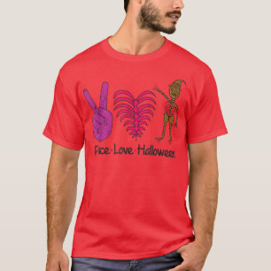 Peace Liebe Halloween Hippie Groovy Vibes Hallowee T-Shirt