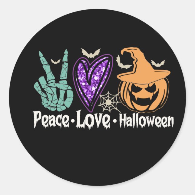 Peace Liebe Halloween Pumpkin Sticker (Vorderseite)