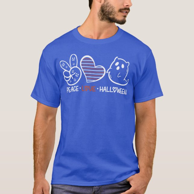 Peace Liebe Halloween Retro T-Shirt (Vorderseite)