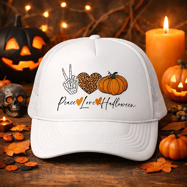 Peace Liebe Halloween Truckerkappe (Von Creator hochgeladen)