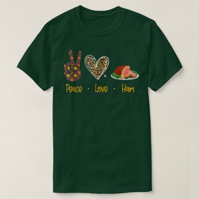 Peace Liebe Ham Funny Erntedank Türkei Handzeichen T-Shirt (Design vorne)