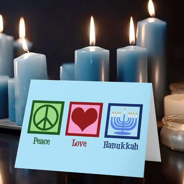 Peace Liebe Hanukkah Feiertagskarte (Von Creator hochgeladen)