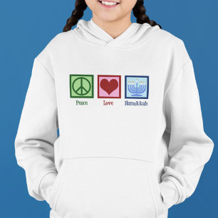 Peace Liebe Hanukkah Kids Hoodie
