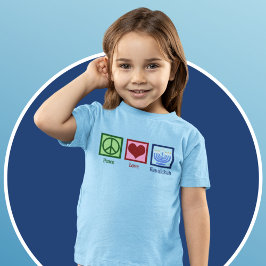 Peace Liebe Hanukkah Niedlich Girl's Blue T-Shirt