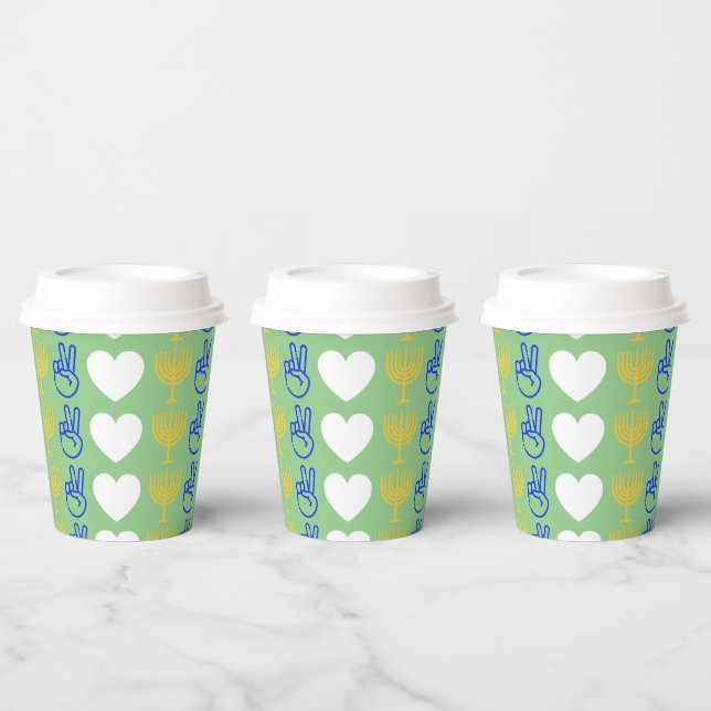 Peace Liebe & Hanukkah Paper Cup Pappbecher (Multi)