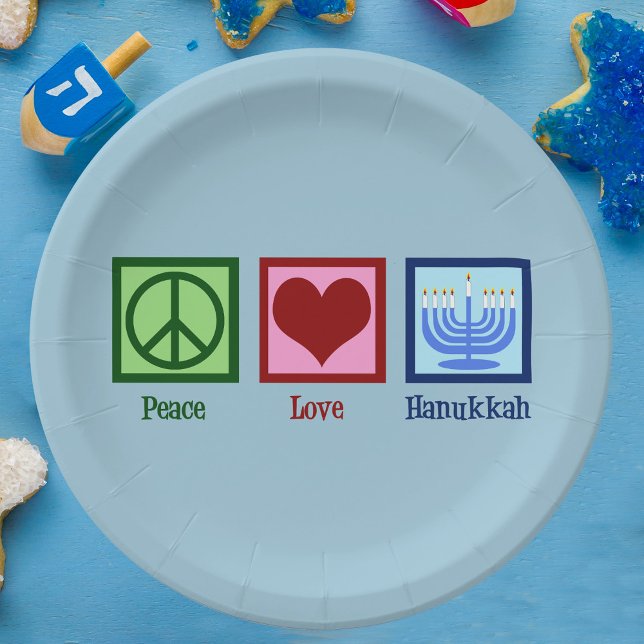 Peace Liebe Hanukkah Pappteller (Von Creator hochgeladen)