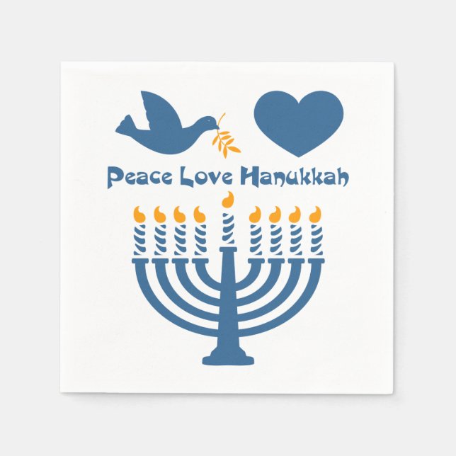 Peace Liebe Hanukkah Serviette (Vorderseite)