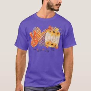 Peace Liebe Happy Fall Pumpkin Sonnenblume Vintag T-Shirt