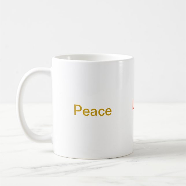 Peace Liebe Harmony Rot grün Kaffeetasse (Links)