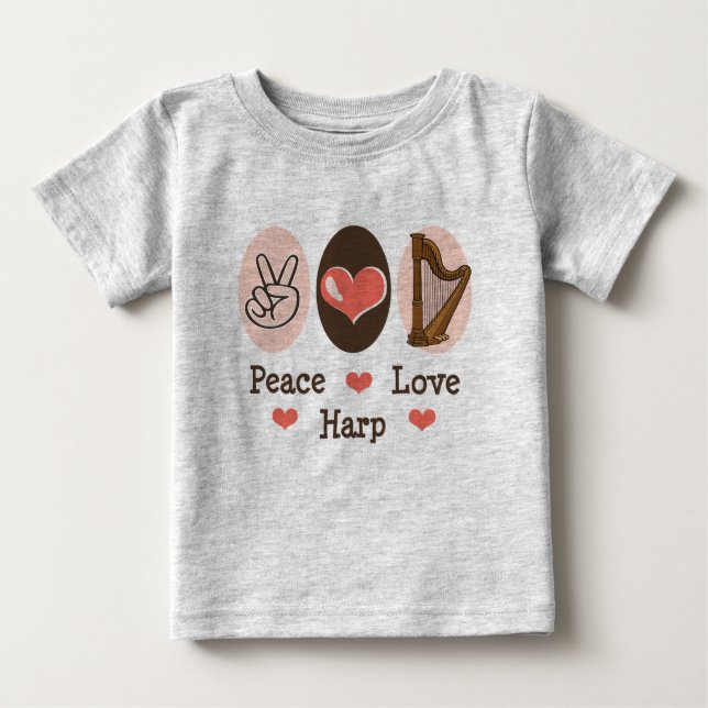 Peace Liebe Harp Baby Romper Baby T-shirt (Vorderseite)