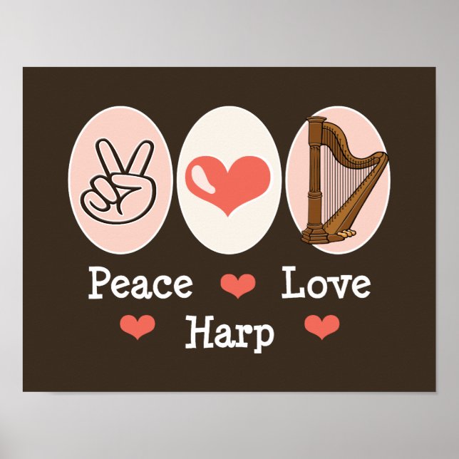 Peace Liebe Harp Poster (Vorne)