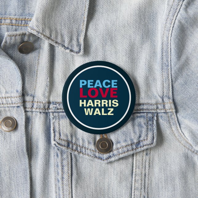 PEACE LIEBE HARRIS WALZ Mod Button (Beispiel)