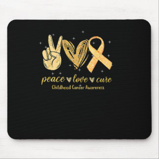 Peace Liebe heilen Kinderkrebs-Bewusstsein Gold Ri Mousepad