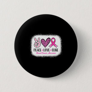 Peace Liebe Heilen Leoparden Brustkrebs Bewusstsei Button