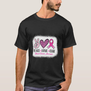 Peace Liebe Heilen Leoparden Brustkrebs Bewusstsei T-Shirt