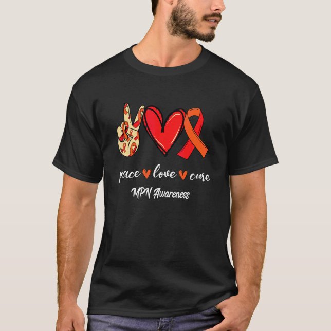 Peace Liebe heilen Myeloproliferative Neoplasmen A T-Shirt (Vorderseite)