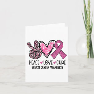 Peace Liebe heilen rosa Ribbon Brustkrebs-Auszeich Karte