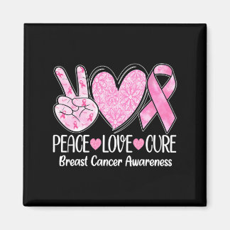 Peace Liebe heilen rosa Ribbon Brustkrebs-Auszeich Magnet