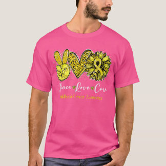 Peace Liebe heilen Sonnenblumen Kinderkrebs Awaren T-Shirt