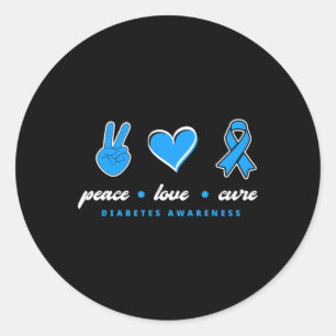 Peace Liebe heilen T1d Krieger Typ 1 Diabetes Krie Runder Aufkleber