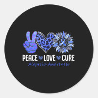 Peace Liebe heilt Alopezie Awareness Blue Sonnenbl