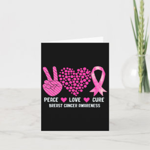Peace Liebe heilt Brustkrebs-Bewusstsein Pink Ribb Karte