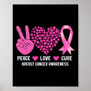 Peace Liebe heilt Brustkrebs-Bewusstsein Pink Ribb Poster