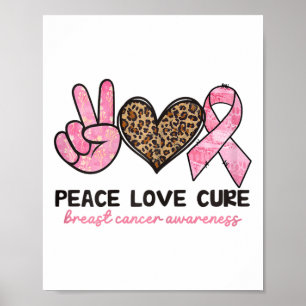 Peace Liebe heilt Brustkrebs-Bewusstsein Pink Ribb Poster
