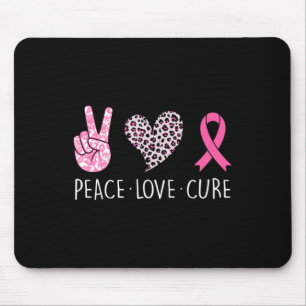 Peace Liebe heilt Herz rosa Ribbon Brustkrebs Aw Mousepad