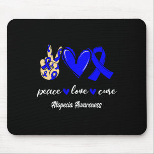 Peace Liebe Heilung Alopezie Blauer Schleim Bewuss Mousepad