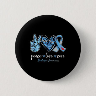 Peace Liebe Heilung Blue Ribbon Diabetes Bewusstse Button