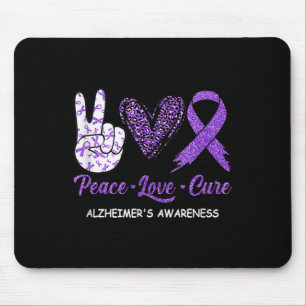 Peace Liebe Heilung der Lila Alzheimer-Krankheit A Mousepad