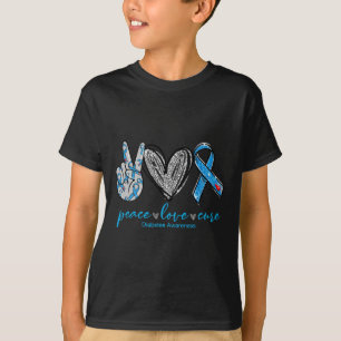 Peace Liebe Heilung Diabetes Awareness Heart Ribbo T-Shirt