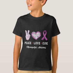 Peace Liebe Heilung Fibromyalgie Bewusstsein Männe T-Shirt