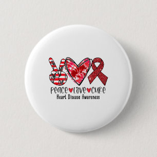 Peace Liebe Heilung Gefärbte Krawatte Herzerkranku Button