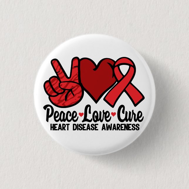 Peace Liebe Heilung Herzkrankheiten Bewusstsein Ro Button (Vorderseite)