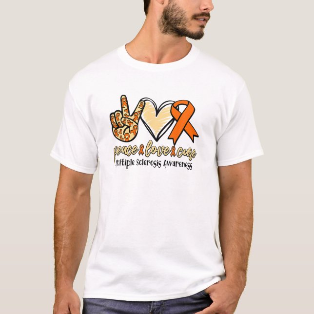 Peace Liebe Heilung Multiple Sklerose Bewusstsein  T-Shirt (Vorderseite)