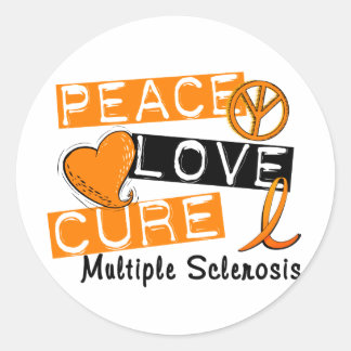 Peace Liebe Heilung Multiple Sklerose MS Runder Aufkleber