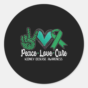 Peace Liebe Heilung Nierenerkrankung Aufklärungsge Runder Aufkleber