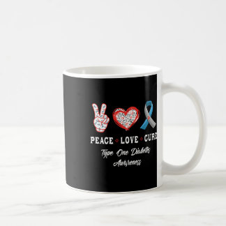 Peace Liebe Heilung Typ 1 Diabetes Bewusstsein Män Kaffeetasse