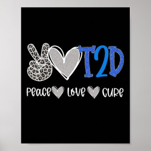 Peace Liebe Heilung Typ Zwei Diabetes Bewusstsein  Poster