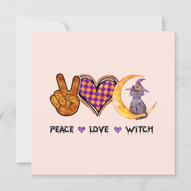 Peace Liebe Hexe - Halloween-Design (Vorderseite)