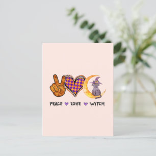 Peace Liebe Hexe - Halloween-Design Postkarte